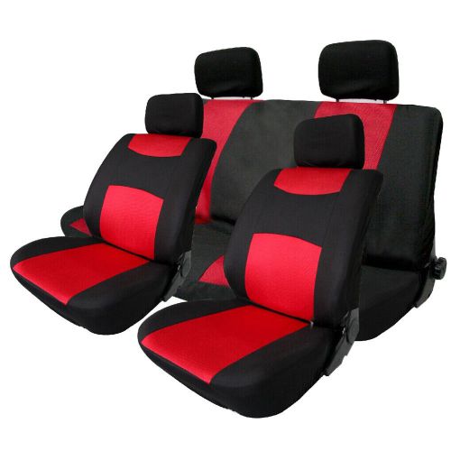 Red 10pcs universal car seat cover set headrest cove protector for 4 season