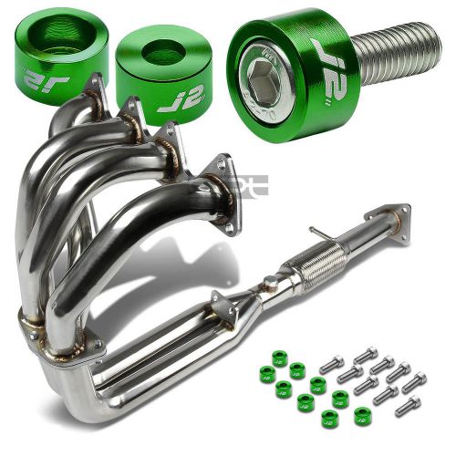 J2 for prelude h22 flex exhaust manifold racing header+green washer cup bolt