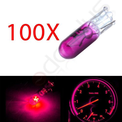 100x t5 pink/purple dashboard halogen mini-wedge bulbs light 17 18 37 70 73 74