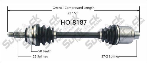 Surtrack ho8187 right new cv complete assembly
