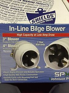 Johnson pump (66402) 4&#034; inlet/outlet 240 cfm in-line bilge pump blower