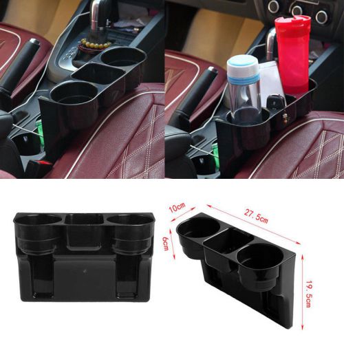 2 cup holder drink beverage seat wedge car auto truck universal mount black