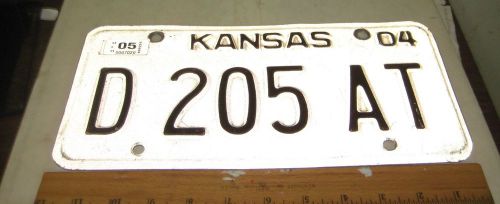 2004 kansas license plate d205 ay