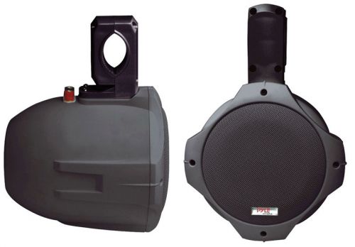 Pyle marine audio plmrb85 new 8&#034; 2-way black wake board speakers 300 watt - pair