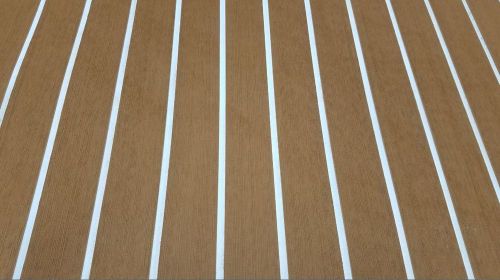Eva foam faux teak decking sheet light brown with white lines boat 35&#034; x 91&#034;