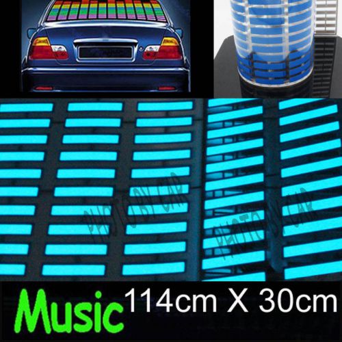 114 cm x 30 cm blue flash car sticker music light rhythm led el sheet lamp sound