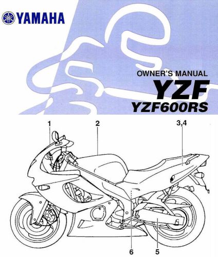 2004 yamaha yzf600 motorcycle owners manual -yzf600rs-yamaha-yzf 600 rs-yamaha