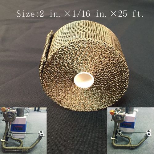 Titanium exhaust/header heat wrap, 2&#034; x 25&#039; roll with stainless ties kit new mw