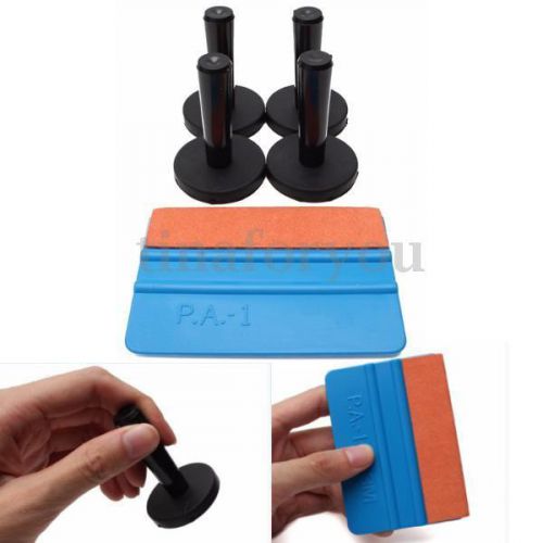 4pcs gripper magnet holder 4&#039;&#039; suede felt squeegee car decals wrapping tool kit