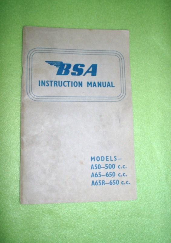 Bsa a65r rocket a65 star 650 a50 star 500 factory owner's instruction manual oem