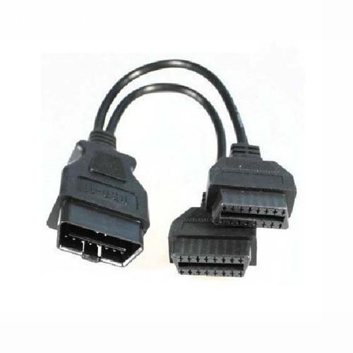  new obd2 obd-ii splitter adapter extension 16 pin male to dual female y cable