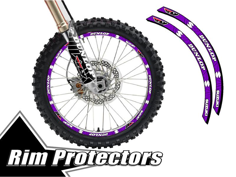 10 & 10 inch dirtbike rim protectors 10" wheel decals dirt bike tape graphics su