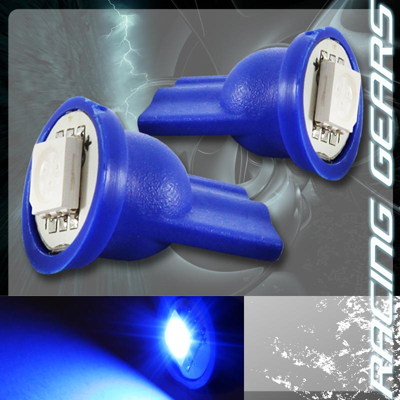 2x blue smd led t10 wedge interior instrument panel gauge replacement light bulb