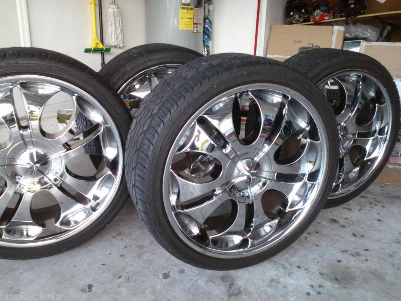 Krom 22" chromed wheels rims wrapped on high performance falken tires