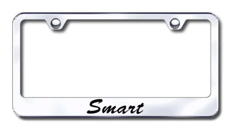 Smart script  engraved chrome license plate frame made in usa genuine
