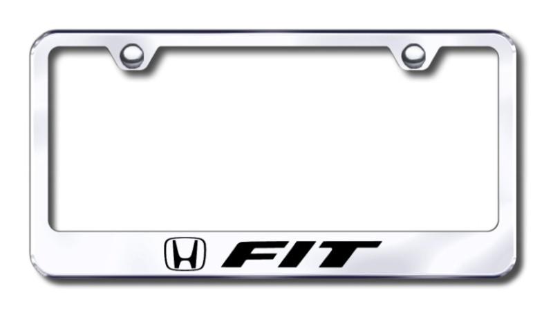 Honda fit  engraved chrome license plate frame -metal made in usa genuine
