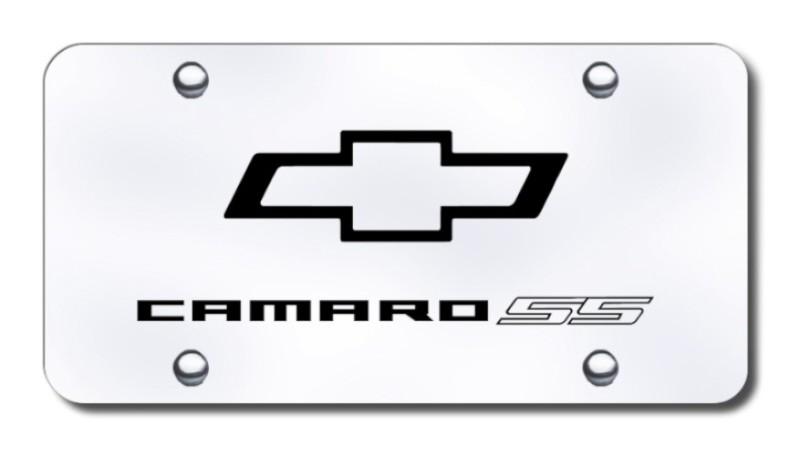 Gm camaro ss laser etched brushed stainless license plate made in usa genuine