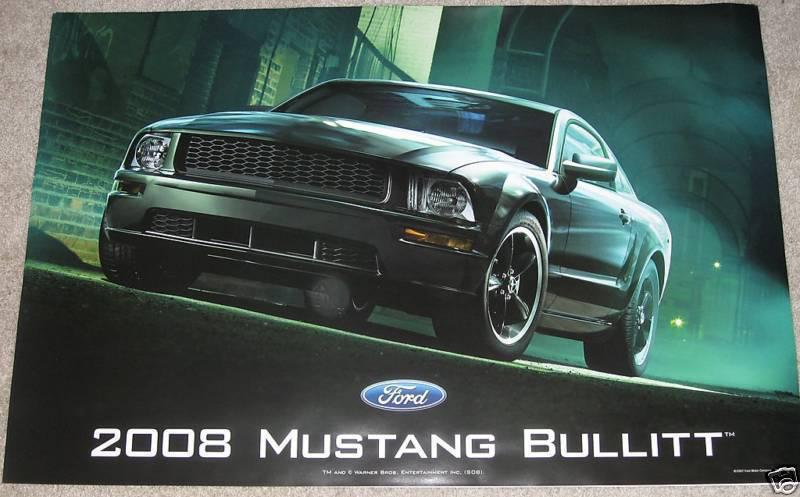 2008 ford mustang bullitt dealership promotional handout poster new unused nice!