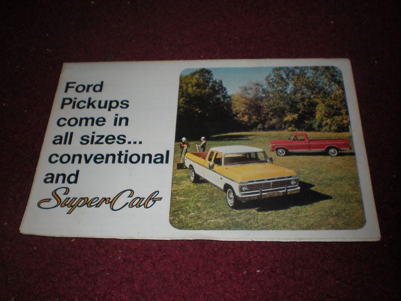 1975 1976 ford f-100 f150 f250 f350 and supercab rare mailer sales brochure nice