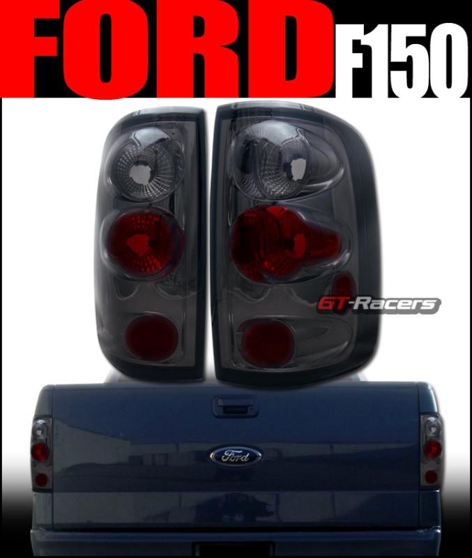 Smoke housing altezza tail lights lamps 2004-2008 ford f150 truck cab styleside