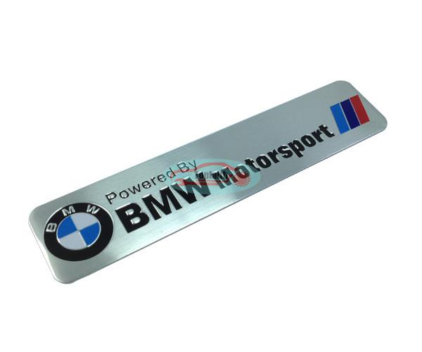 Metal rear trunk powered by motor sport badge emblem sticker decal for m3 m5 m6