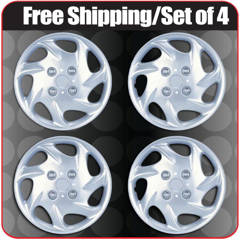 15" nissan style oem replacement hub caps abs wheel cover set of 4 silver