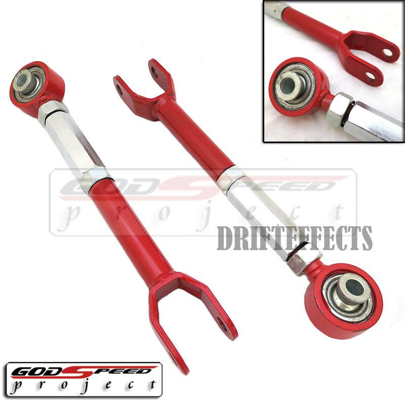 Gsp red 370z z34 g37 coupe sedan vq37 hr rear adjustable control camber arm kit