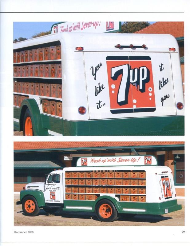 1948  ford f-6 beverage 7-up delivery truck 4 pg color article