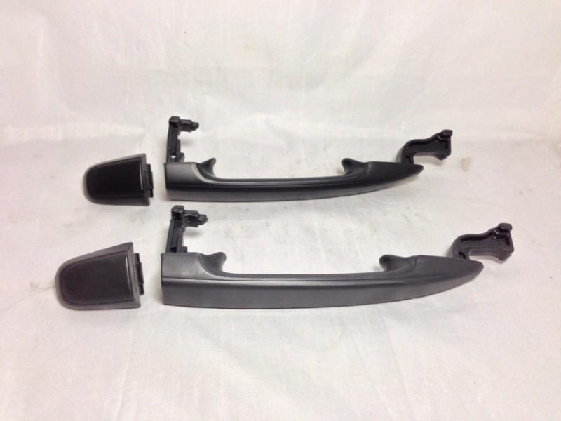 Pair rear sliding outside door handle textured black / for 04-10 toyota sienna