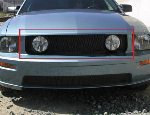 2005-2009 ford mustang gt grillcraft black grille 3pc upper set mx grill