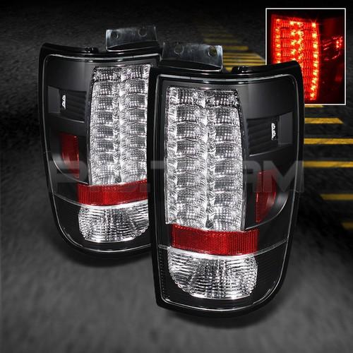 97-02 ford expedition sport suv black g2 led tail brake lights lamps left+right