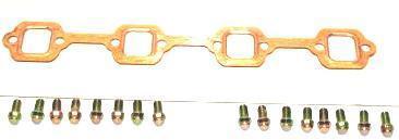 Sb ford 289 302 351w copper header gasket sq portplus 16 hdr bolts