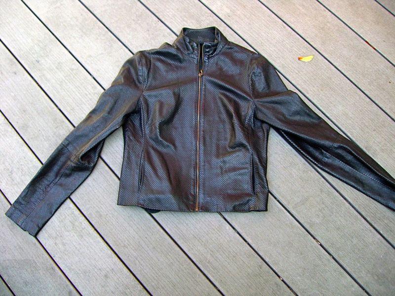 Derek green women's perforated motorcycle jacket/size 4
