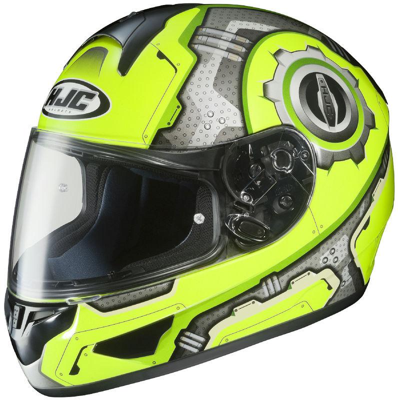 Hjc cl-16 machine hi-viz yellow grey extra large x xl xlg motorcycle helmet