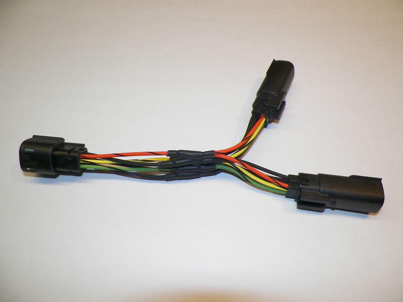 6" harley 1x2 6x dual molex mx-150  splitter plug connector 1 male to 2 female 