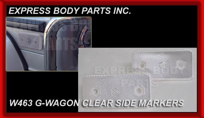 Clear 1 pair mercedes w463 g-wagon g500 g550 g55 g63 side markers reflectors