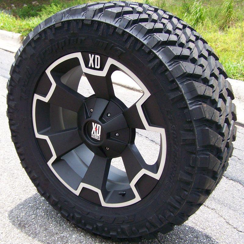 24" xd thump wheels & 38" nitto trail grappler tires gmc sierra 2500 3500 8x180