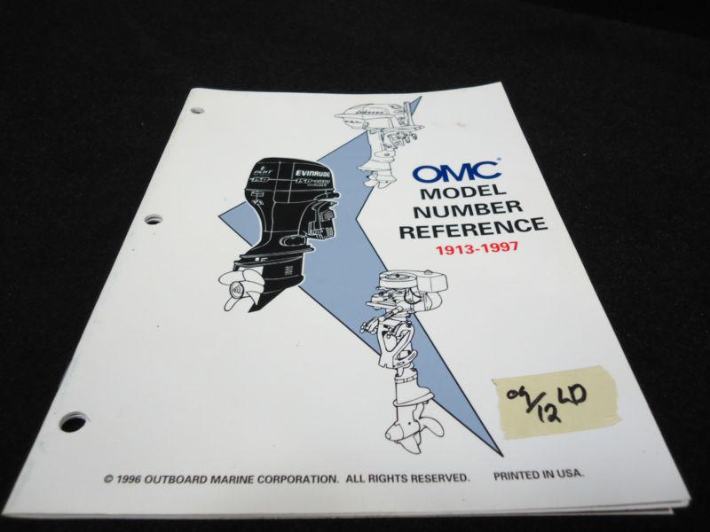 1996 omc model reference guide# 0507274/507274 1913-1997 outboard boat marine
