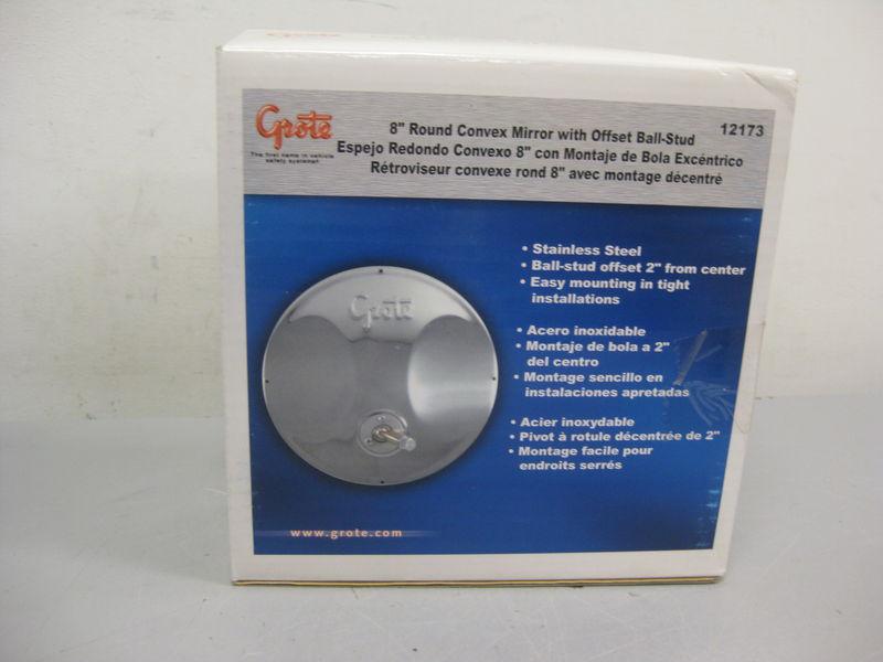 Grote #12173 8" round convex mirror with offset ball-stud -stainless steel (gb2)