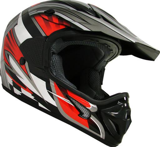 Tms red/black dirt bike off-road motocross mx helmet off-road~m