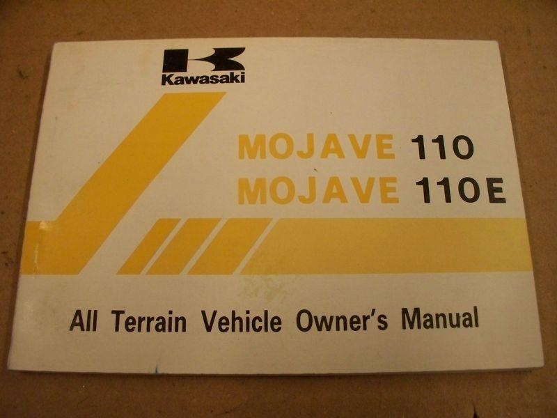 1988 kawasaki klf110 a b mojave atv oem owners manual