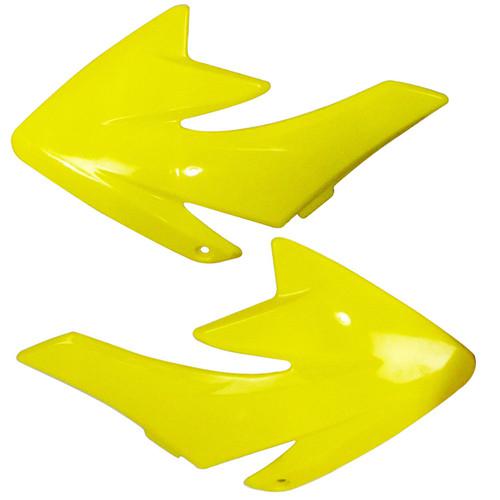 Yellow plastic tank shrouds body plate fender f/ honda crf70 ssr dirt bike pit