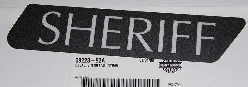 Harley  59223-93a right saddlebag sheriff decal   nos oem genuine sold each