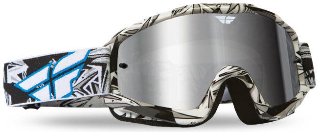 New 2014 fly racing adult zone pro black-white goggles chrome-smoke lens