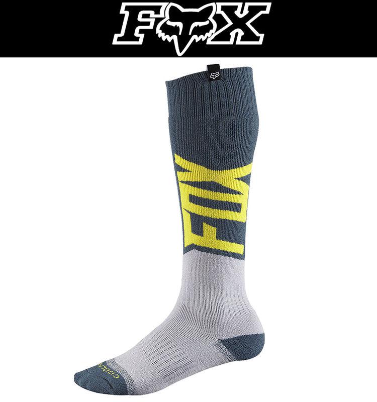 Fox racing coolmax given thick socks grey yellow shoe sizes 8-13 dirt atv mx '14