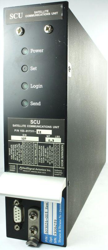 (sat) allied signal scu satellite comunications unit p/n 153-017311-01