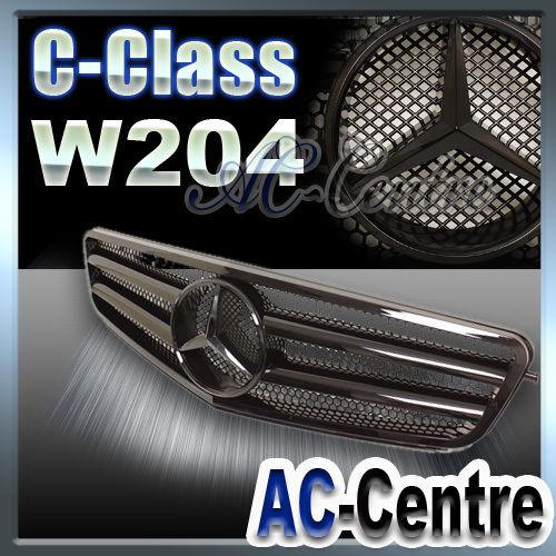 Mercedes benz c-class front grill grille w204 c300 c350 08-12 amg full black