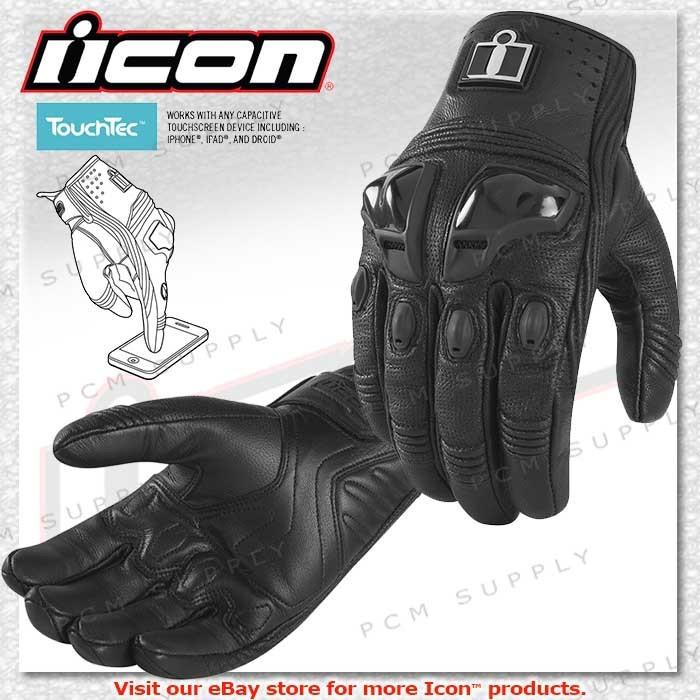 Icon justice touchscreen leather motorcycle women glove