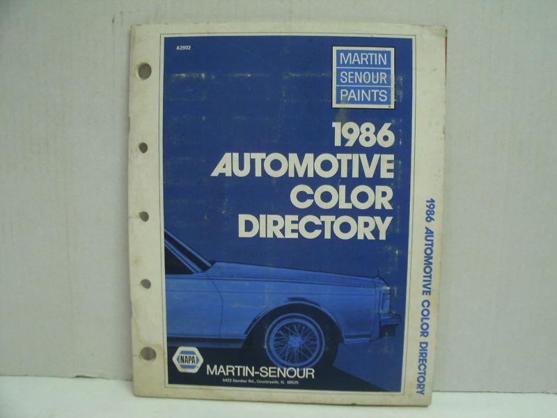 1986 napa martin senour automotive color directory