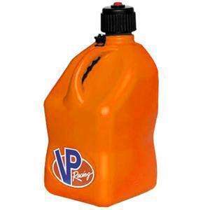 Vp orange 5 gallon square race fuel gas can jug with hose atv motocross off road